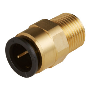 15mm Tube O/D x 1 /2" BSPT Thread - Brass Male