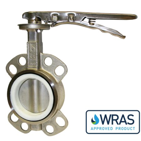 Stainless Steel Wafer Butterfly Valve - FKM (Viton) Liner - WRAS